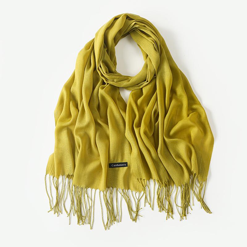 Annual Meeting Cashmere Feel Scarf: Lightweight 100g Solid Color Gift for Men & Women - Autumn/Winter Warm Shawl