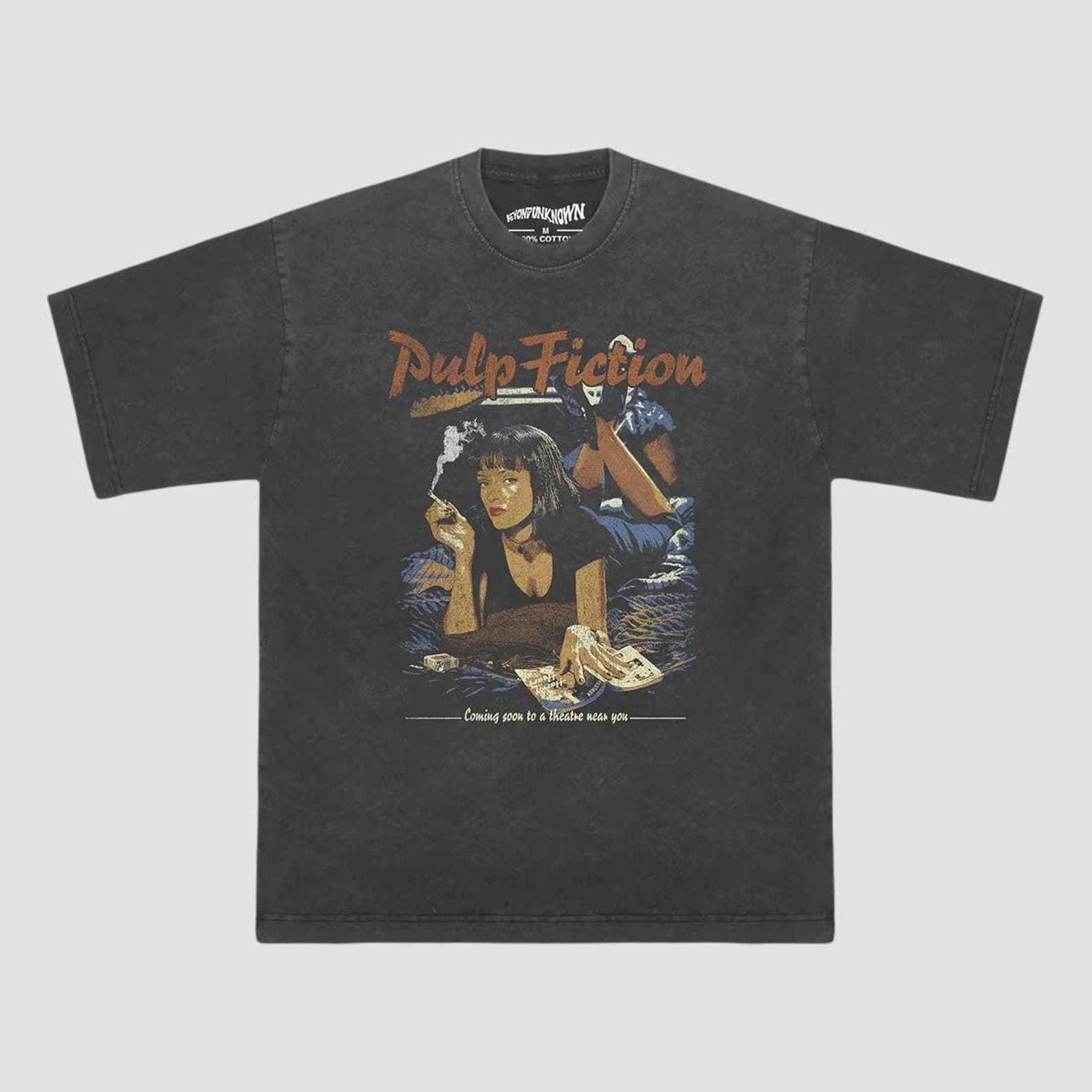 Pulp Fiction T-Shirt, Quentin Tarantino Movie Tee, Retro Cult Film Graphic Shirt, Vintage 90s Cinema Unisex Classic Movie Tee XL