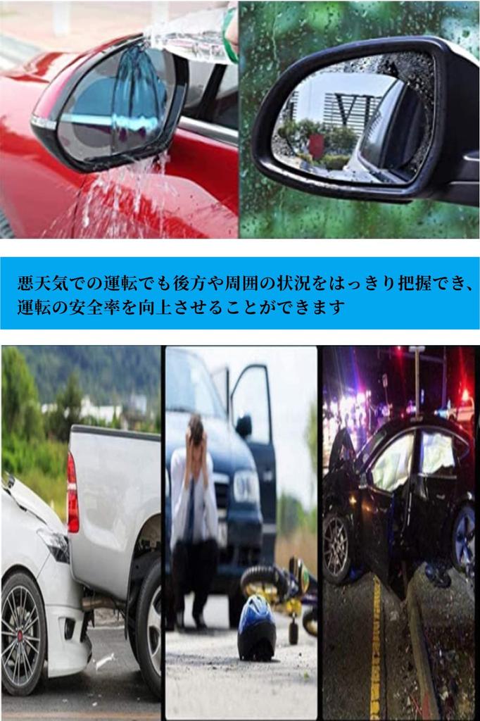 YFFSFDC Car Rearview Mirror Waterproof Hydrophilic Film for Car Side Ensures Clear Safe Universal 6 Oval 6 Square Easy Application Film, 12-Pack,