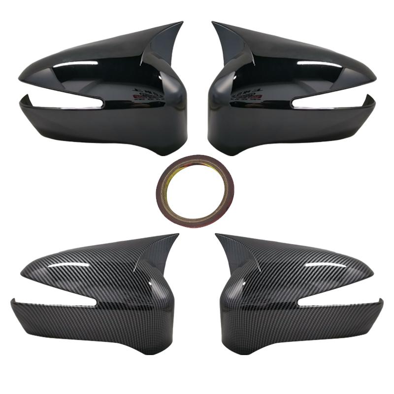 2Pcs Door Side Rearview Mirror Cover Trim Cap Fit For Honda Civic 8th 2006 2007 2008 2009 2010 2011 Carbon Fiber Style