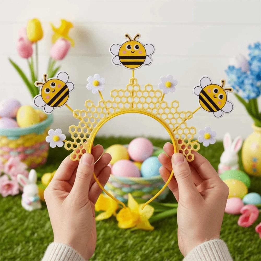 Cartoon Bee Hive Headband Cute Lightweight Bee Hair Accessories Funny Plastic Holiday Party Accessories Cosplay Convention
