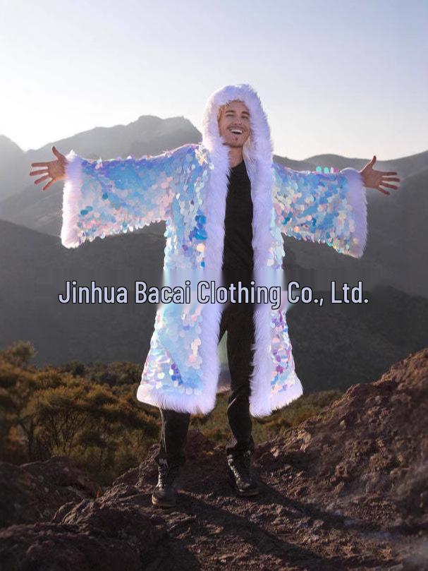 Giacca da uomo con paillettes LED per Halloween, Natale ed Eventi Cosplay