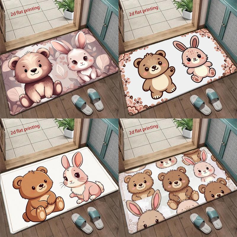 Cute Bear & Bunny Mats Living Room Decoration Home Sofa Non-Slip Carpet Study Bedroom Tatami Children'S Soft Floor Mat