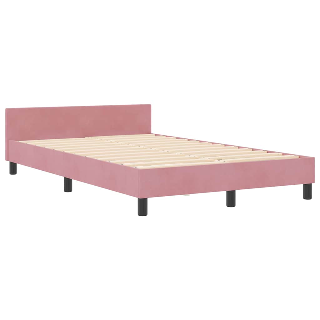 Boxspring Bed with Headboard Pink 120 x 190 cm Velvet