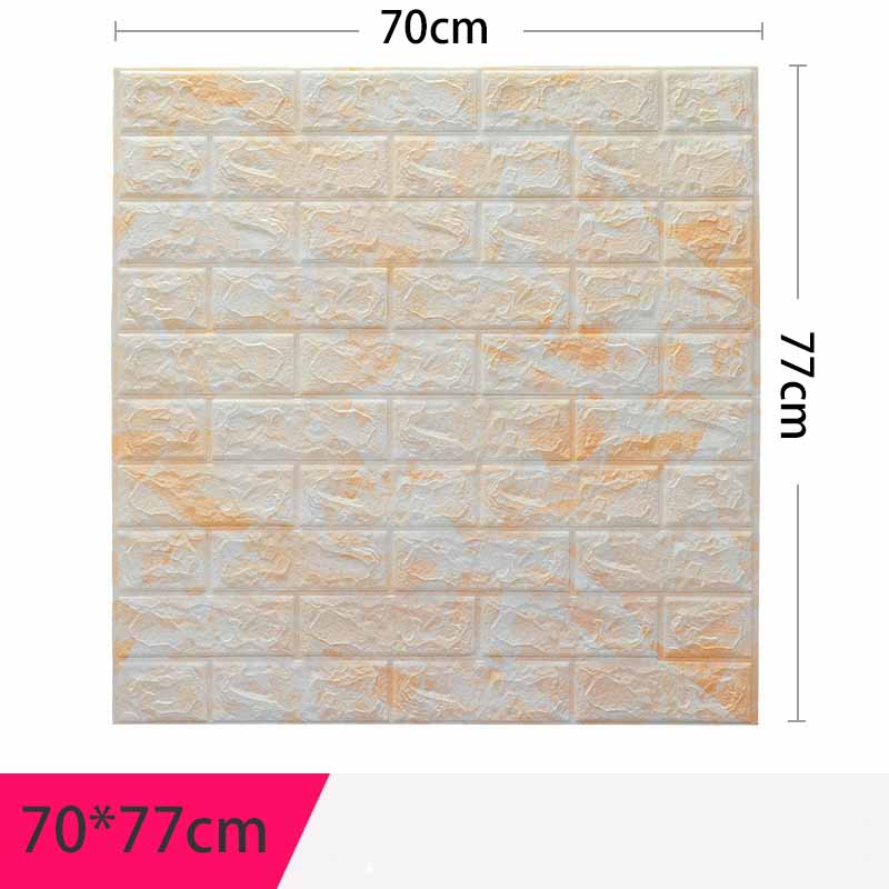 70*77cm 3D Wasserdicht Selbstklebend Extra Dick XPE Schaum Retro Ziegelmuster Antikollisions-Tapete Wohnzimmer Schlafzimmer Kinderzimmer Dekor