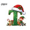 Unique Festive Gift for Family Personalized 26 Alphabet Christmas Ornament with Santa Hat Elf Design, Acrylic Customized Wrapping Tag Hanging
