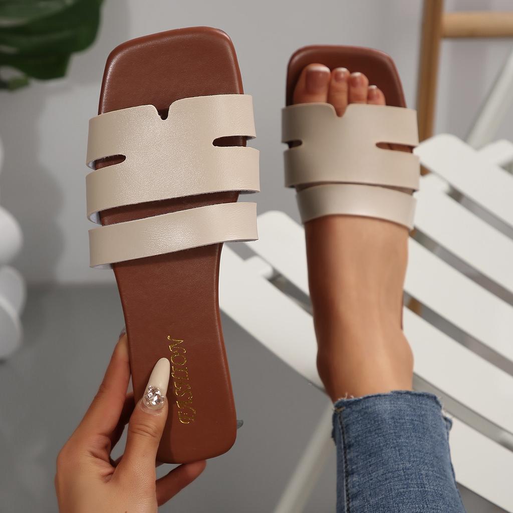 2025 New Women Slippers Flat Bottom Non-slip Outdoor Open Toe Beach Female Sandals Sexy Fashion Designer Shoes Slides Woman