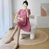 2026 Summer Stylish Maternity Short Sleeve Korean Slimming Dress
