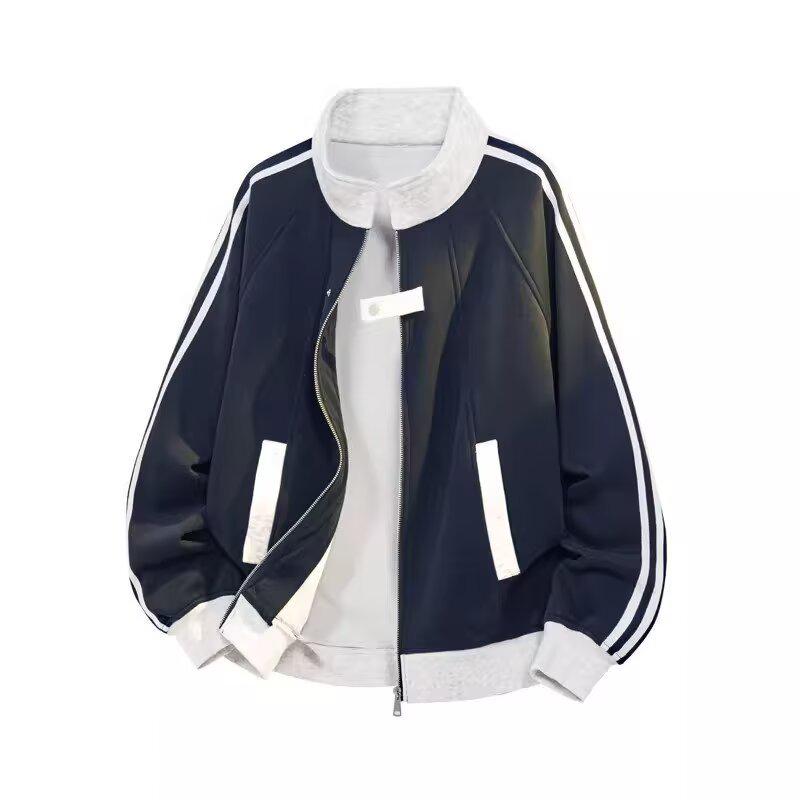 Men's Autumn Retro Color Block Baseball Jacket