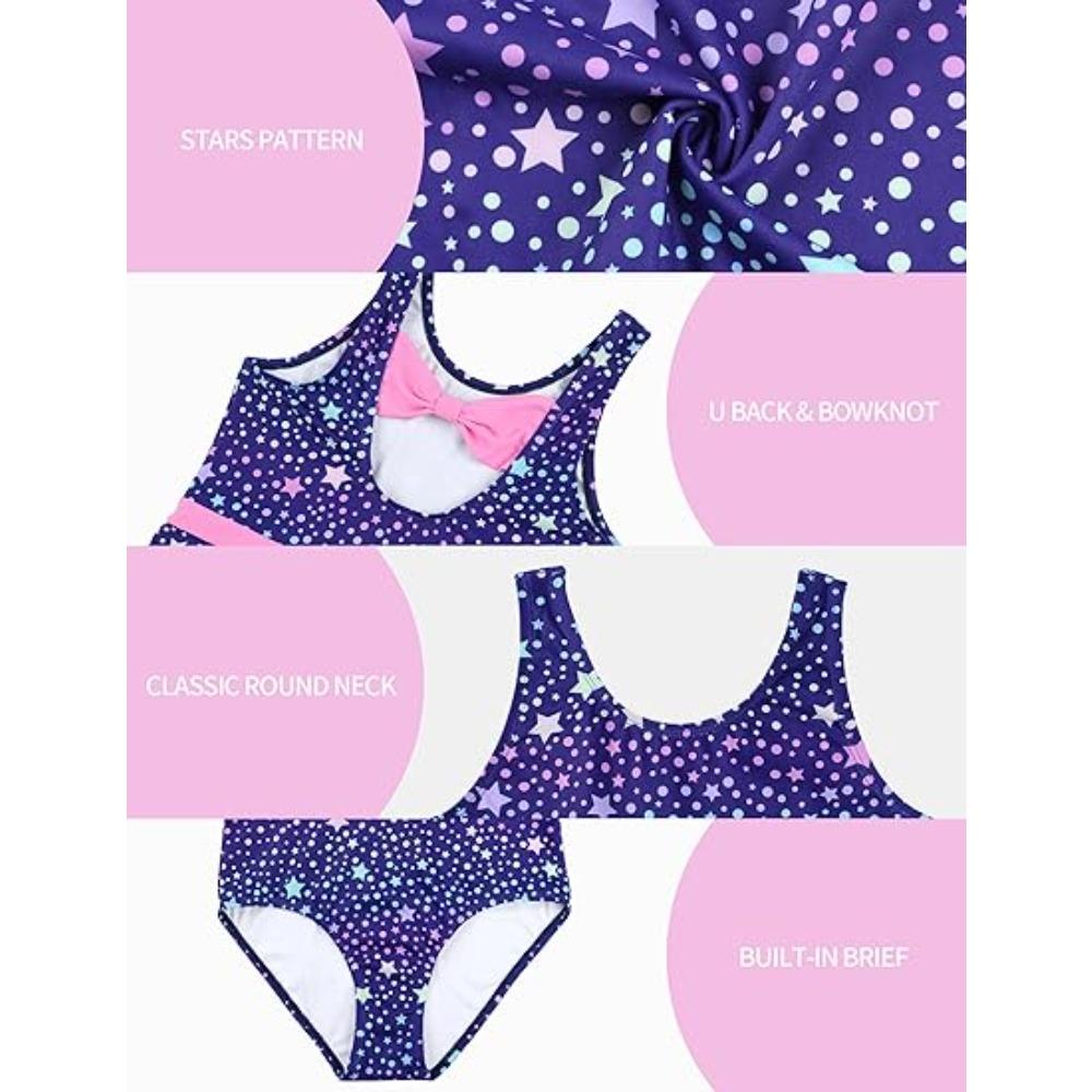 CHARMLEAKS Girl Gymnastics Leotards Unitards with Skirt Ballet Dance Dress Tumbling Outfits with Scrunchie