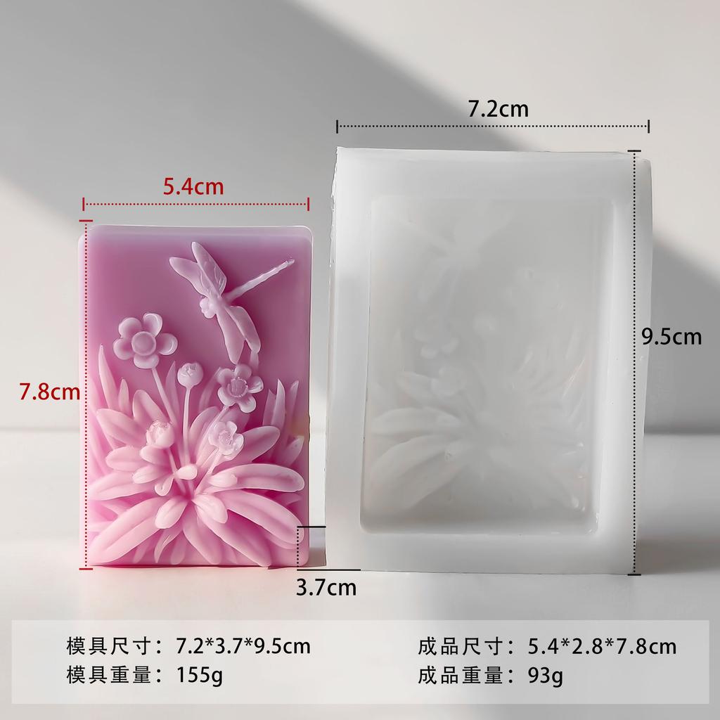 Flower Handmade Soap Mold Dragonfly Soap Silicone Candle Mold Round Flower Shaped Butterfly DIY Handmade Craft Making Mould