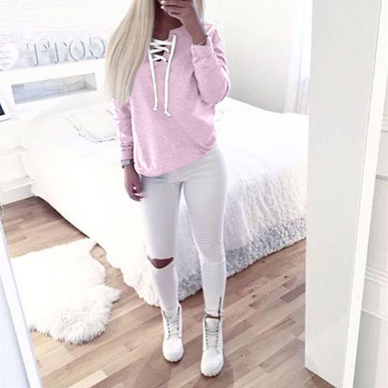 Cozy Women Sweat Sweatshirt Baggy Jumper Plain Pullover Tops Sweater Ladies Oversized
