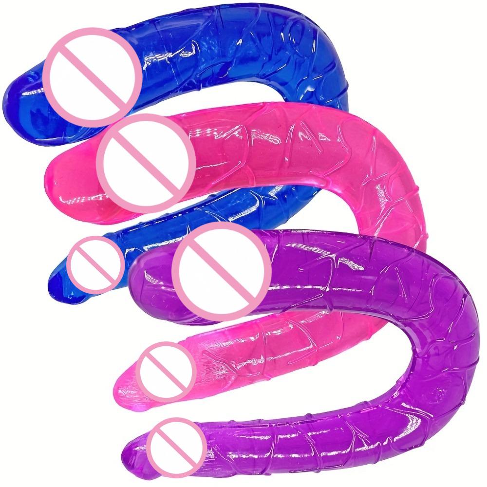Double Ended Realistic Jelly Dildo Penis Rooster Anal Butt Plug Massager G-Spot Stimulation Orgasmic Adult Sex Toy for Women Men