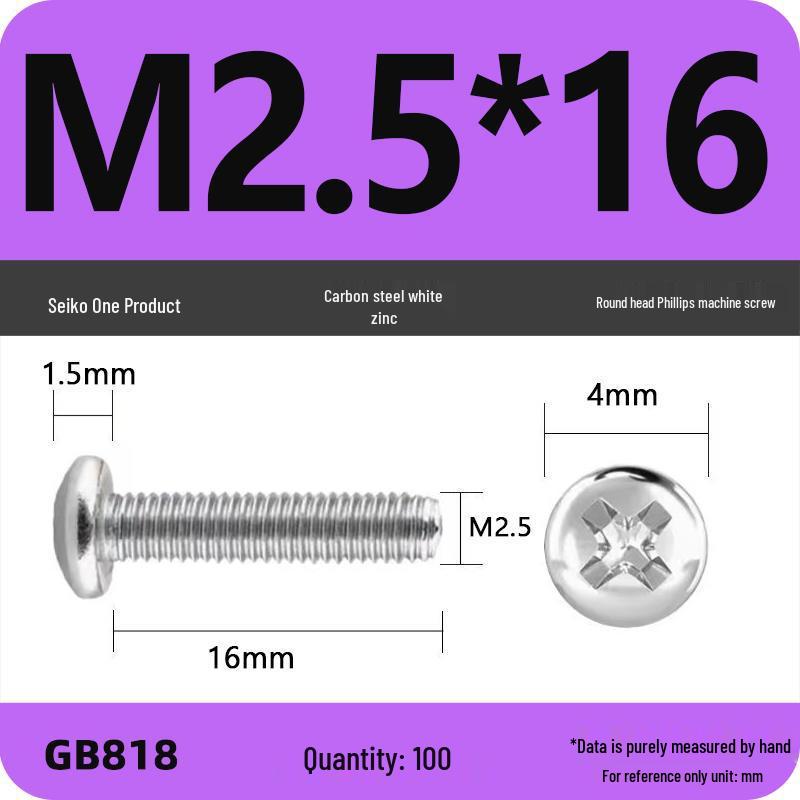 4.8 Grade Galvanized Phillips Round Head Screw (M2-M8)