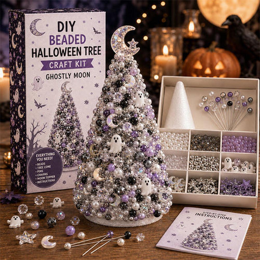 Creatieve Halloween Boom met Kralen DIY Kit Handgemaakte Knutselset Halloween DIY Kralen Ornament Huis Tafel Decoratie