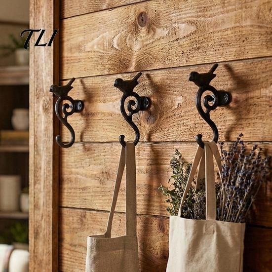 Utomhus Trädgårdsredskap Förvaring Vintage Järnfågelbur Väggmonterade Krokar, Metallfågelväxt Hängande Korg Kraftiga Krokar Rustika för Matare Garage