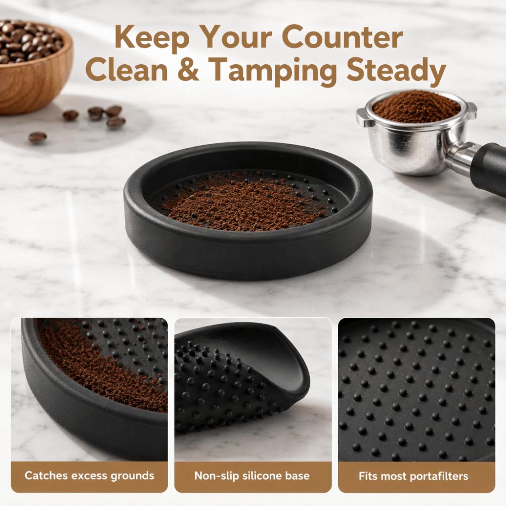 Anti Slip Design Round Tamper Mat Black Anti Slip Coffee Pad Coffee Tamper Mat Coffee Machine