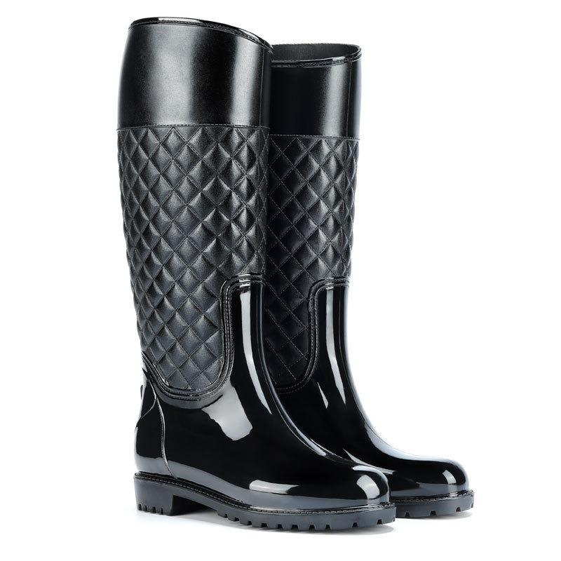 rain shoes women's high rain boots water shoes women's velvet warm fashion women's shoes waterproof and thicker