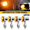 4X Motorcycle Turn Signals Light Blinker Chrome Amber For Suzuki Kawasaki H1 H2