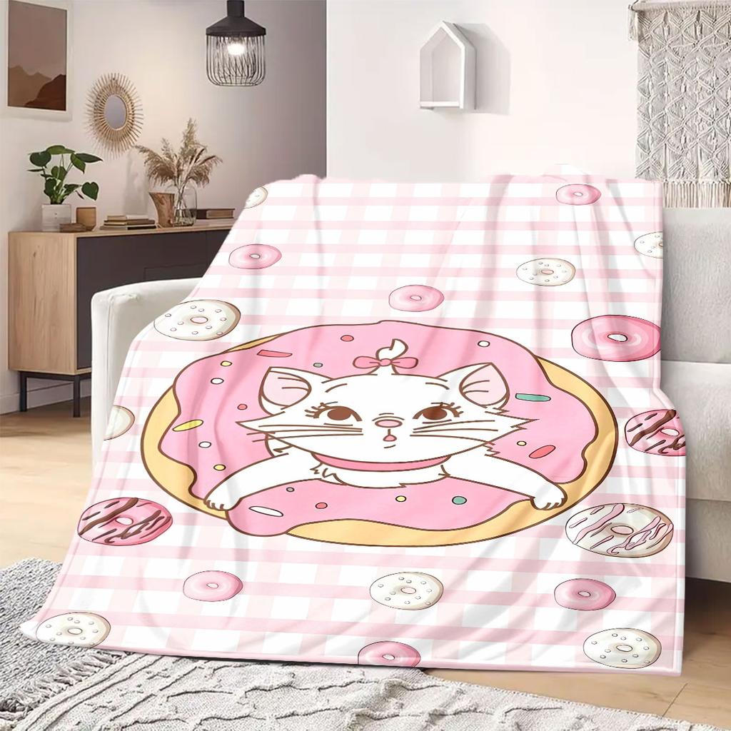 kitten Print Flannel Blanket for Sofas Beds Bedrooms Chairs Travel Picnics Cartoon Home Decor New