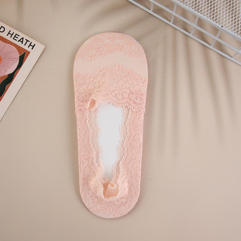 Women Socks Thin Breathable Silicone Non-slip Invisible Lace No-show Boat Sock Transparen Fashion Casual Low Cut Boat Socks