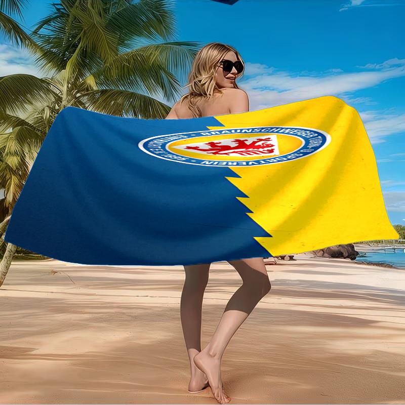 Braunschweig FC Wappen Design Strandtuch Mikrofaser Strandtuch, Leicht und Schnelltrocknend, für Sommerreisen, Schwimmbad Fan Geburtstagsgeschenk