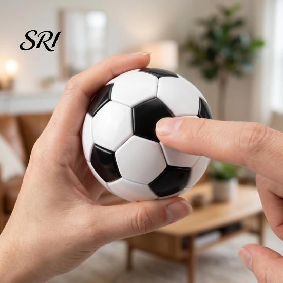 Office Stress Relief Tool Football Fidget Clicker Toy, Mini Soccer Clicking Toy for Anxiety Relief, Home Worker Focus Aid Desk Party Favors