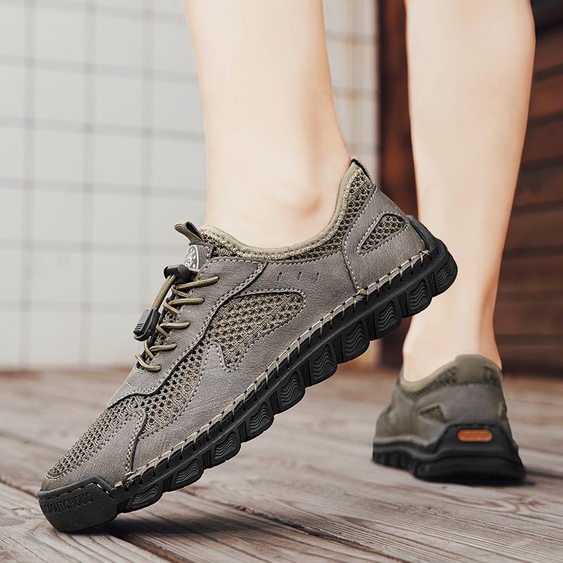 Summer New Mesh Breathable Sandals for Men Casual Sports Shoes Comfortable Walking Mens Sneakers Breathable Top Layer Leather