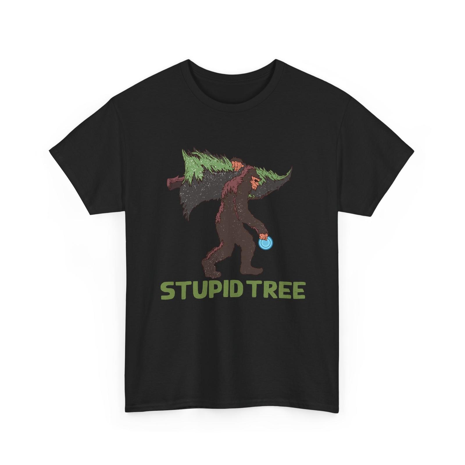 Disc Golfer Bigfoot Shirt, Disc Golfing Sports Lovers Stupid Tree Shirt L