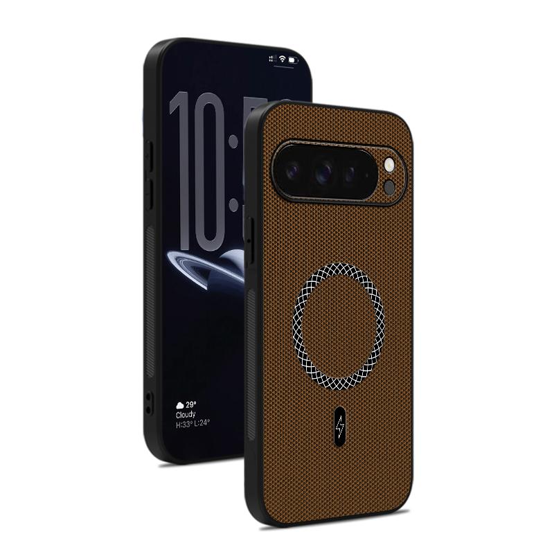 For Google Pixel 7 Lens Guard Magnetic Phone Case For Google Pixel 7 Pro 7A Leather Texture Wireless Charging Protector Cover