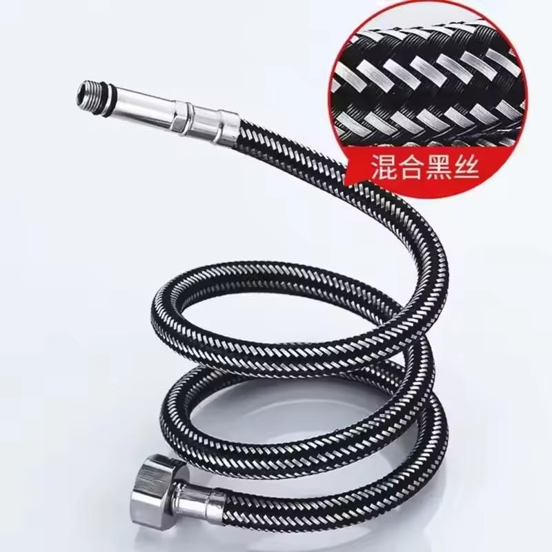 New 1pc Single Head Cold and Hot Water Inlet Pipe G1/2'' Stainless Steel Woven Sink Faucet Connector Kitchen Basin Plumbing Hose
