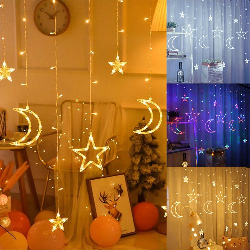 Bezaubernde 3,5 m Funkelnde Stern Mond LED Lichterkette für Magische Heimdekoration