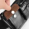 Men's PU Leather Waist Bag Simple Outdoor Casual Black Waist Pouch Men's Business Travel Waist Chest Bag