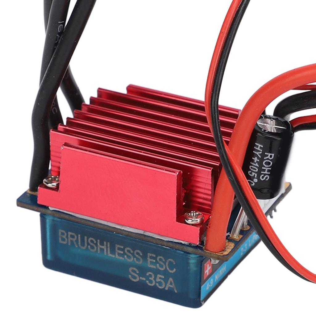 RC Brushless ESC Waterproof Sensorless Electric Speed Controller for 1/16 1/18 RC Cars Boats 35A