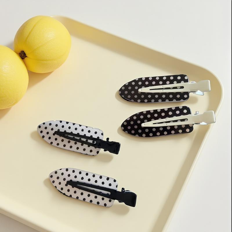 [JN] 4/8Pcs Black White Polka Dot Hair Clips Cute Sweet Side Bangs Hairpin For Girls Lovely Daily Hair Accessories Gifts