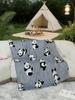 1pc Cute Panda Flannel Blanket Single Sided 2D Print Playful Soft Flannel Blanket Bedroom Living Room Couch Throw Cozy Vibe Gift