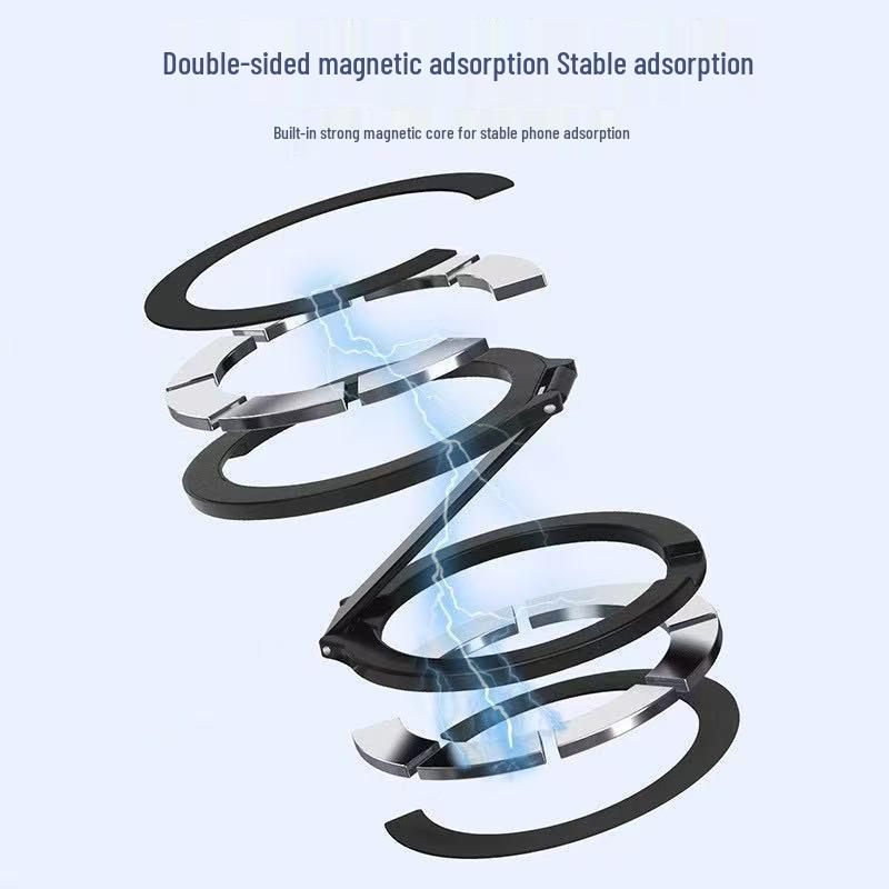 MagSafe Dual-Sided Magnetic Phone Holder: 360° Rotating, Strong Alloy Grip for Desktop Convenience