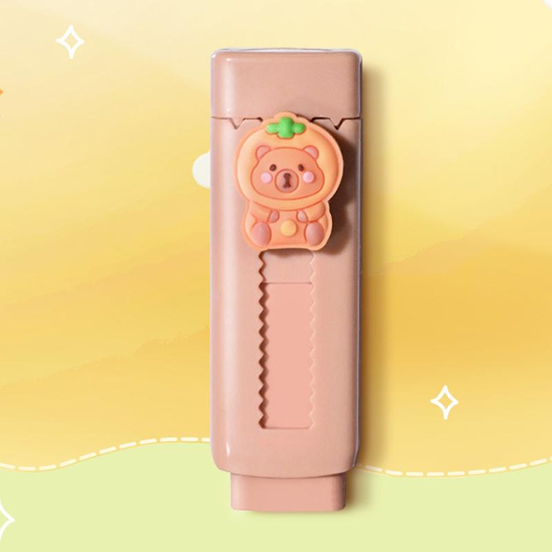 Cartoon  Kawaii Push Pull Capybara Eraser Creative Cute Soft Rubber Eraser School Supplies Student Stationary Gifts