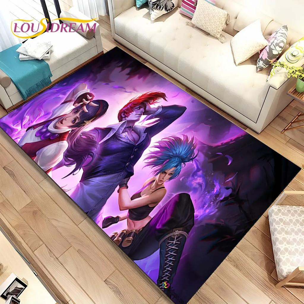 3D King of Fighters Retro Game Gamer Area Rug,Carpet Rug for Home Living Room Bedroom Sofa Doormat Decor,Kids Non-slip Floor Mat