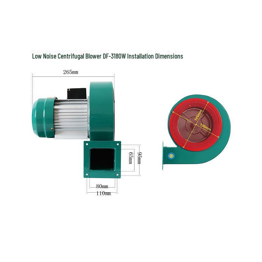 DF Low Noise High-Temp Centrifugal Fan: Multi-Winged Industrial Dust Extraction Blower for Hot Air Furnaces.
