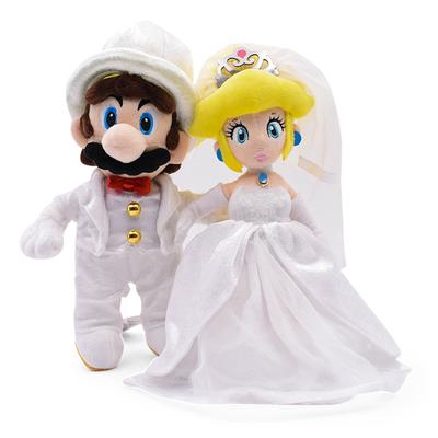 Mario Prince Bowser Dress Ceremonial Wedding Mario Dress Princess Plush Toy Princess Peach Party Cosplay Stuffed Doll Kids Gift