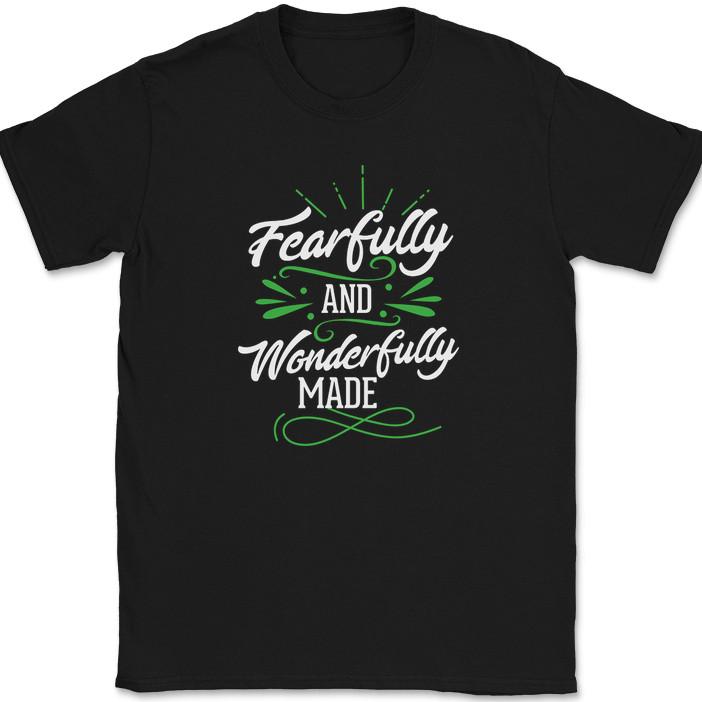 

Fearfully and Wonderfully Made T-Shirt Christian Bible Praise Jesus Tee M