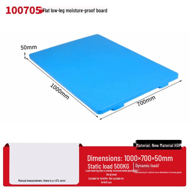 Warehouse Grid Plastic Pallet: Thickened Moisture-Proof Single-Sided Floor Mat for Logistics.