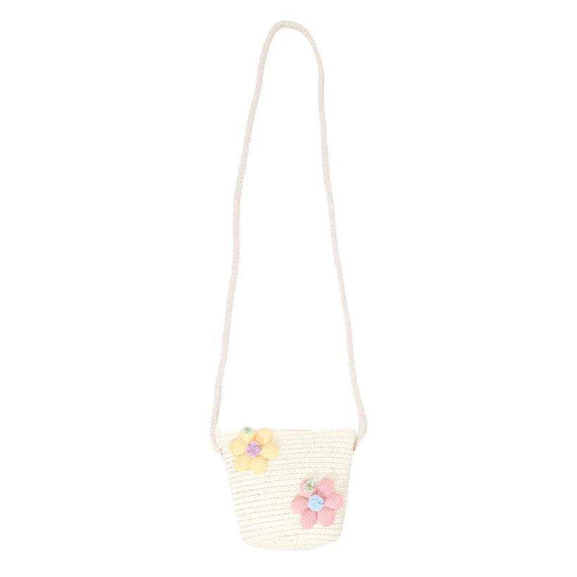 Cute Girls Kids Mini Straw Beach Shoulder Bag Lightweight Summer Crossboy Purse Small Wallet Handbag