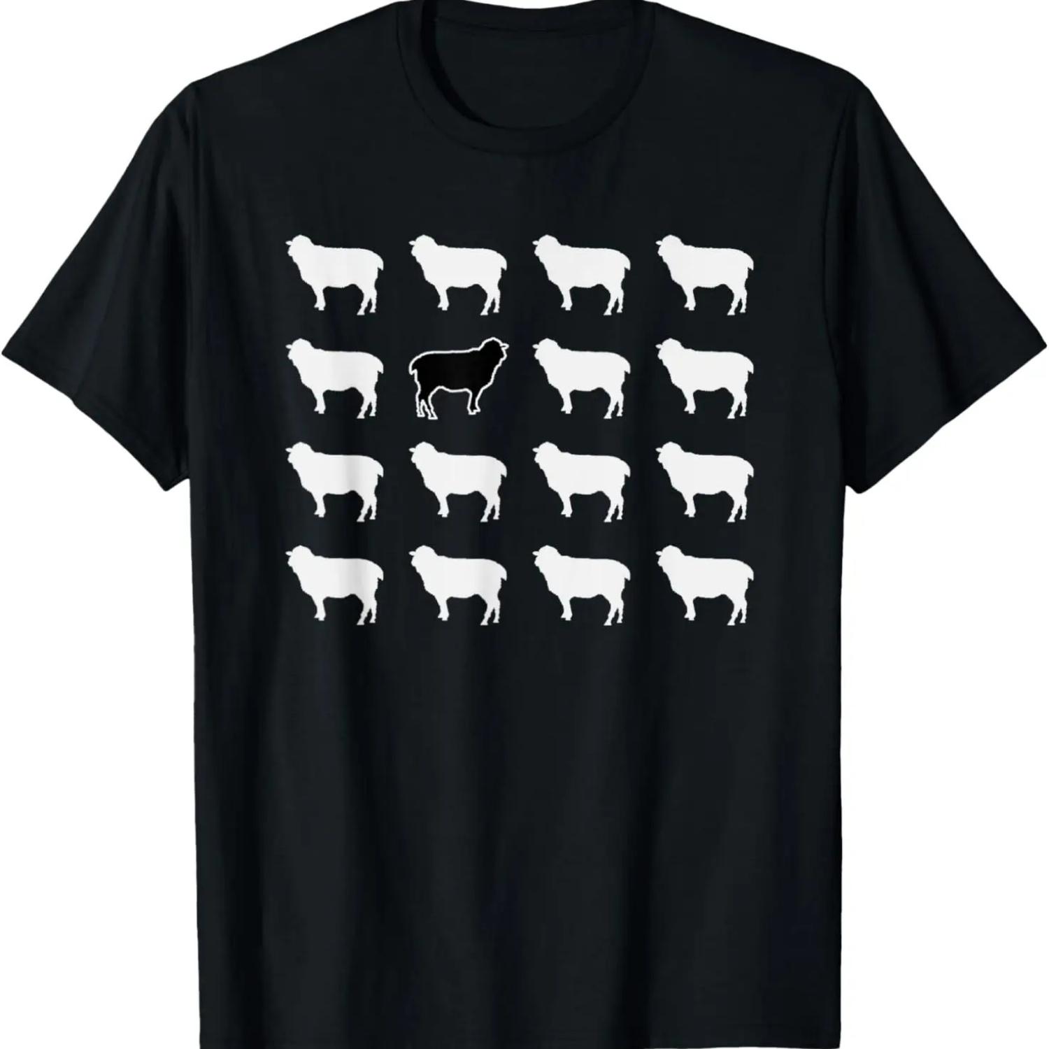 White and 1 Black Sheep, Funny, Jokes, Sarcastic Sayings T-Shirt S чёрный