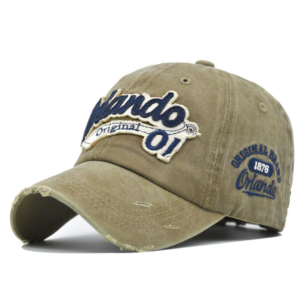 2024 New Designer Orlando Embroideried Washed Cotton Baseball Cap Chapeau Homme Vintage Men's Snapback Caps Gorras Para Mujer