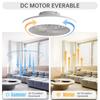 18 Inch Enclosed Ceiling Fan with Light and Remote, Flush Mount Bladeless Modern Low Profile Ceiling Fan for Bedroom Kitchen Dining Room