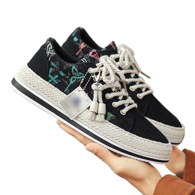 Breathable Trend Corduroy Flat Shoes Men's Casual Lightweight Thin Spring Cloth Shoes Canvas Shoes Men's Shoes