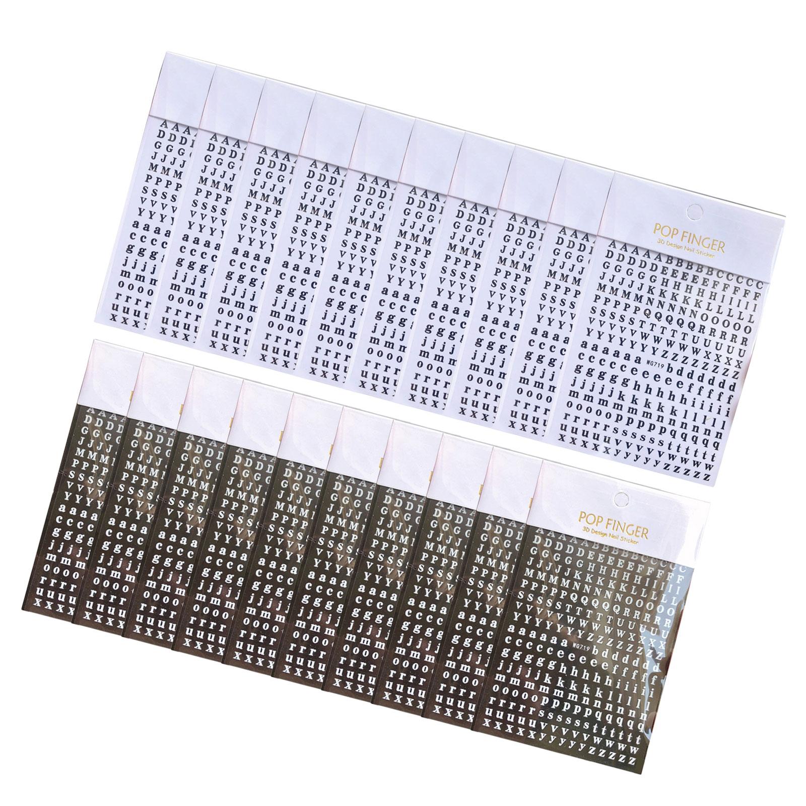 

20 шт. Декоративные наклейки из эпоксидной смолы, красочные английские буквы, самоклеящиеся наклейки для дизайна ногтей 2
