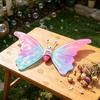 Electric Light Up Butterfly Bubble Toy Outdoor Wearable Wings with 40ml Bubble Solution for Children Play and Entertainment